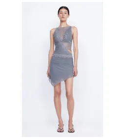 Bec and bridge Amoras Mini Dress in Grey Mesh & Lace Size AU 8 for rent on The Volte - image 1