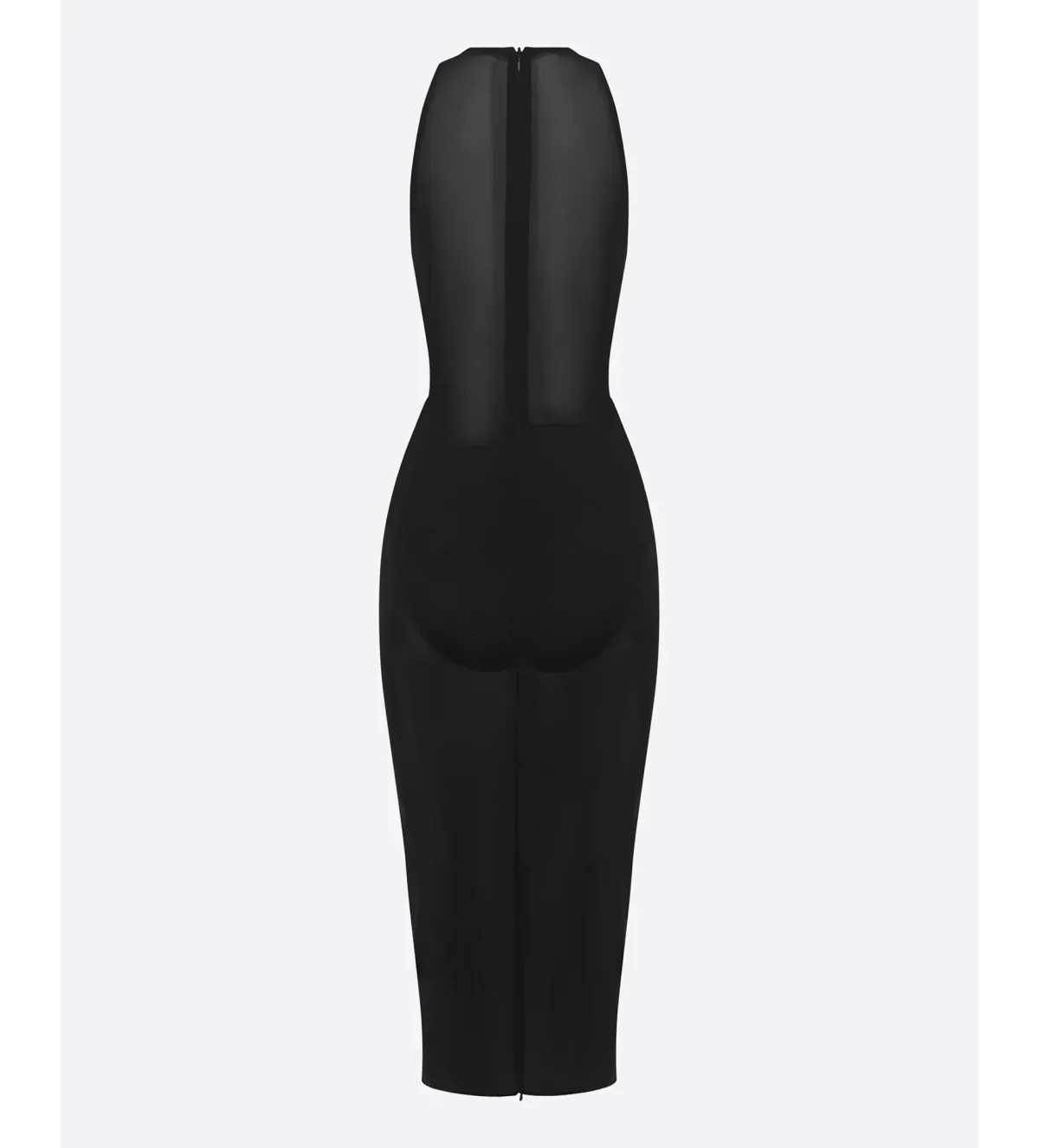 Alex Perry Halter Midi Dress in Stretch Mesh Black AU 8 - Image 4