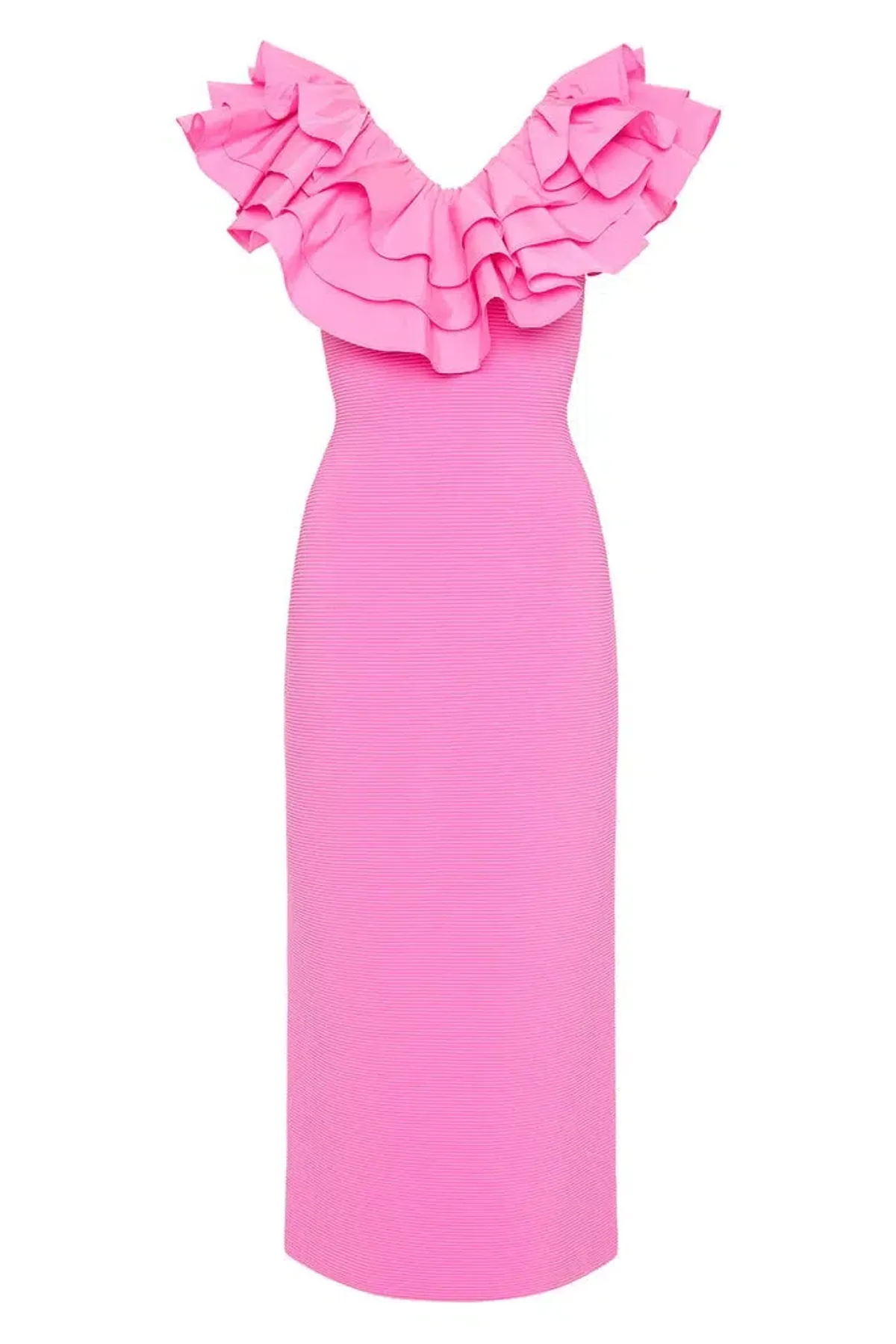 Aje Transcendent Ruffle Midi Dress in Pink Size S / AU 8 - Image 4