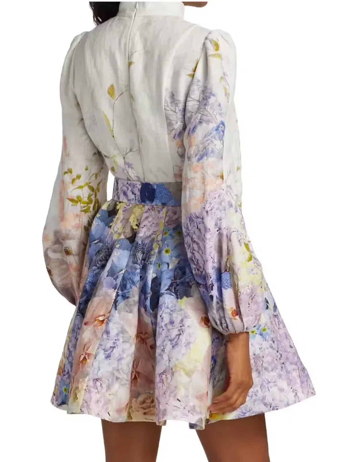 Zimmermann RHYTHMIC BUTTONED MINI DRESS PRINT SIZE 2 / AU 12 - Image 2