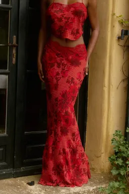 BYDEE FLEURIE MAXI SKIRT & AURELIE TOP IN ROSÉ. SIZE XS / AU 6-8 for rent on The Volte - image 16