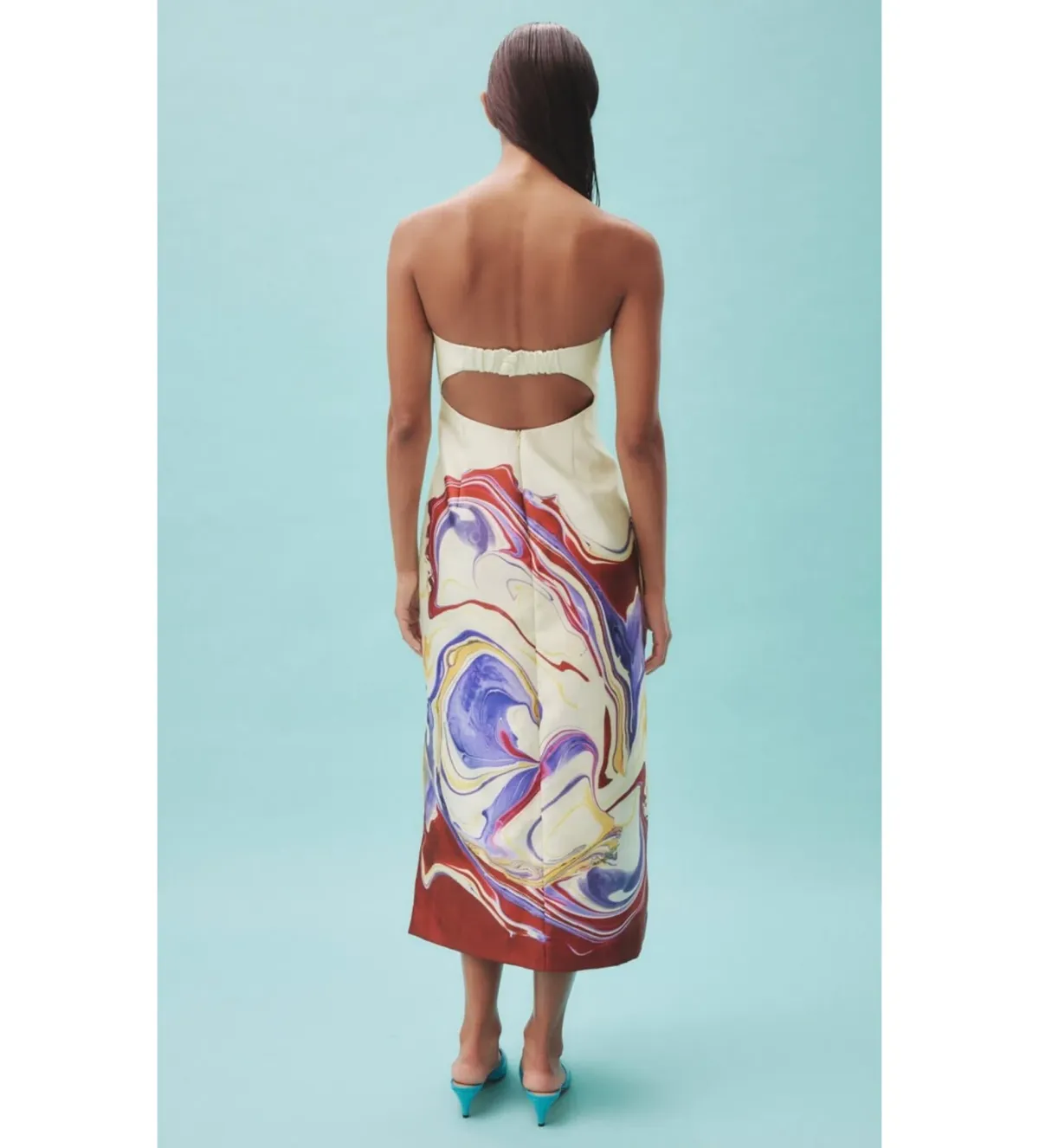 Alemais Luca Corset Midi Dress in Print Size AU10  - Image 4