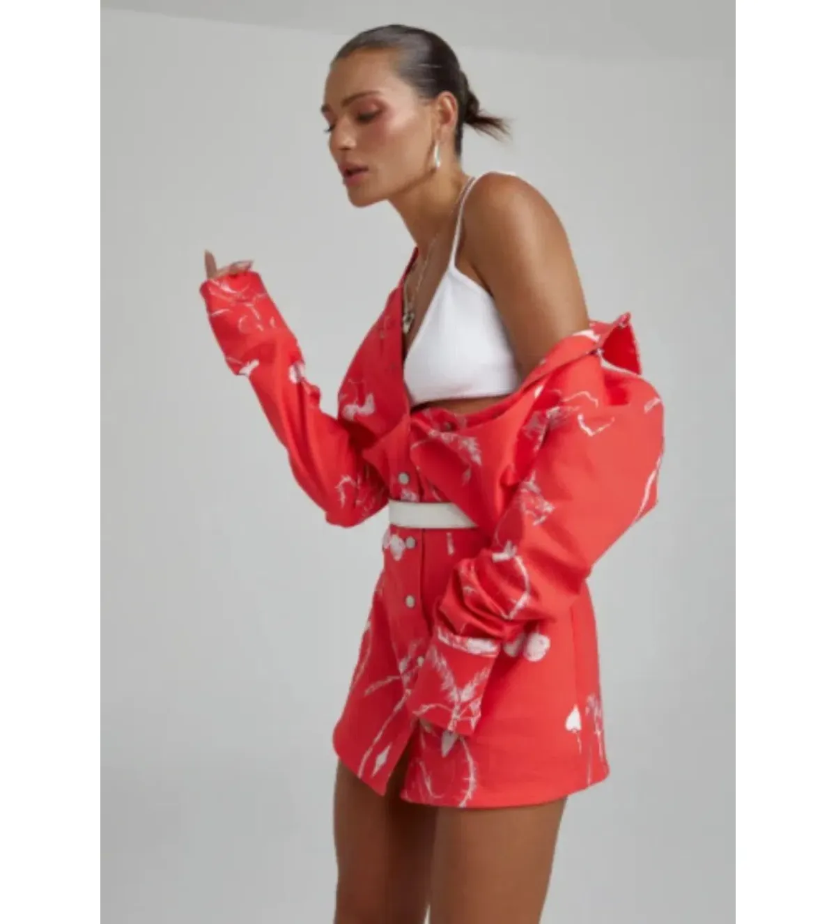 Summi Summi Denim Mini Dress Red Dragon of Hearts Size XL AU 14 - Image 3