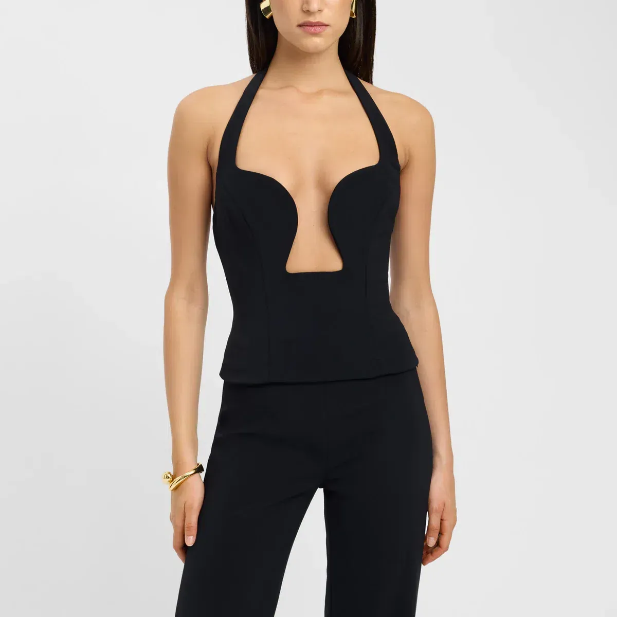 Kookai Alto Low Cut Top Black Size AU 8 - Image 1