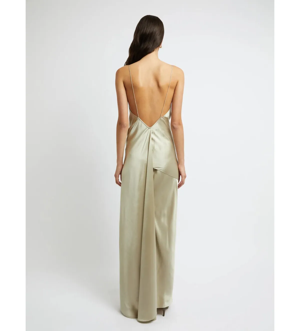 Christopher Esber Verdant Falls Draped Maxi Dress Putty Size AU 6 - Image 3