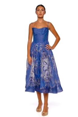 Zimmermann Rebellion Beaded Picnic Midi Dress Blue Mermaid Size 3 / AU 14  for rent on The Volte - image 1
