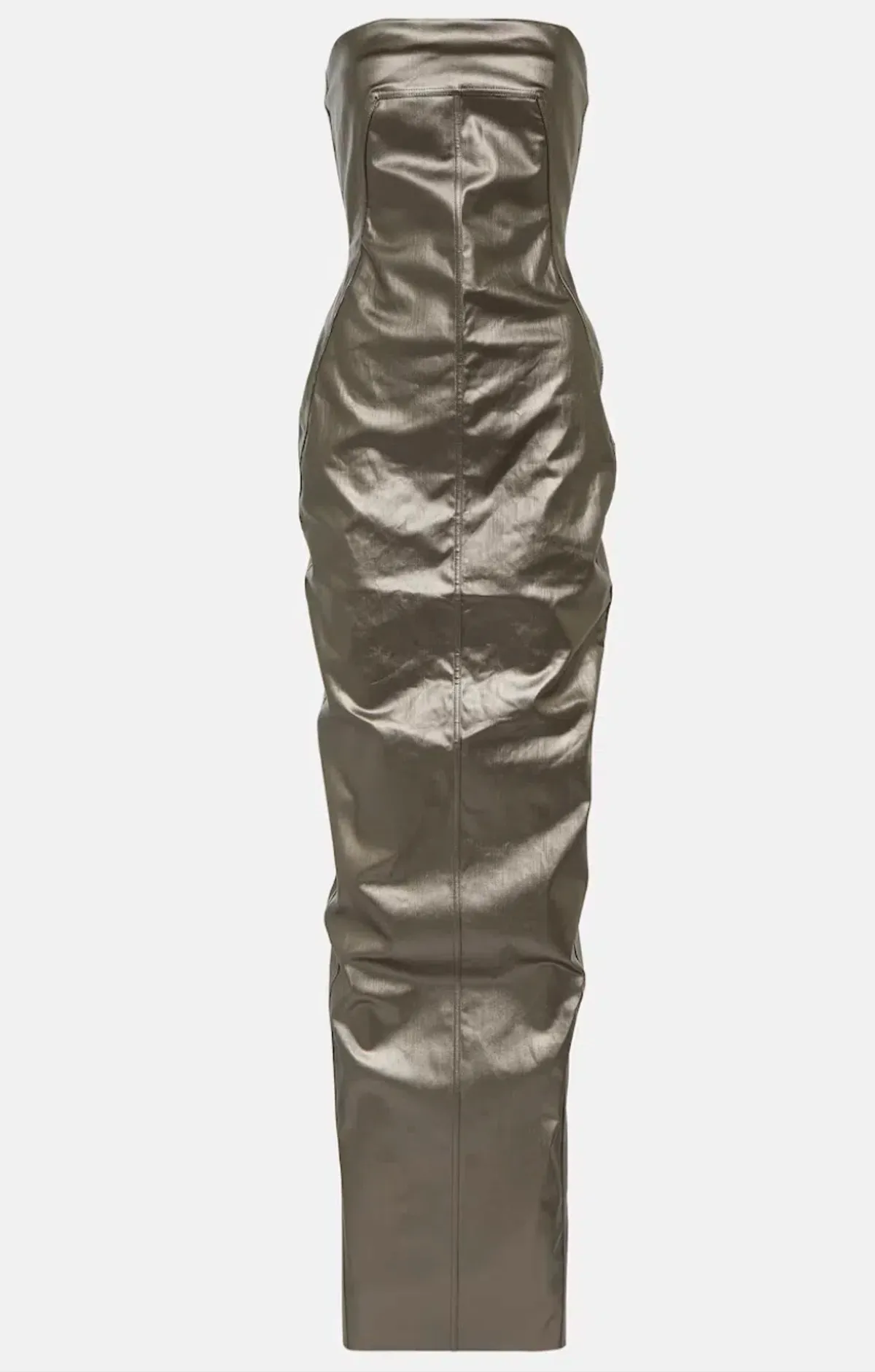 Rick Owens Lido Denim Bustier Gown Gun Metal Size 8  - Image 4