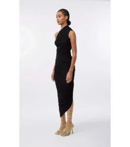 Gauge81 Ira One Shoulder Draped Jersey Dress Black Size AU 6 for rent on The Volte - image 3