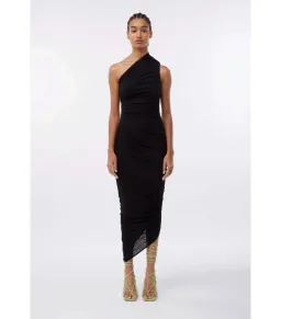 Gauge81 Ira One Shoulder Draped Jersey Dress Black Size AU 6 for rent on The Volte - image 1