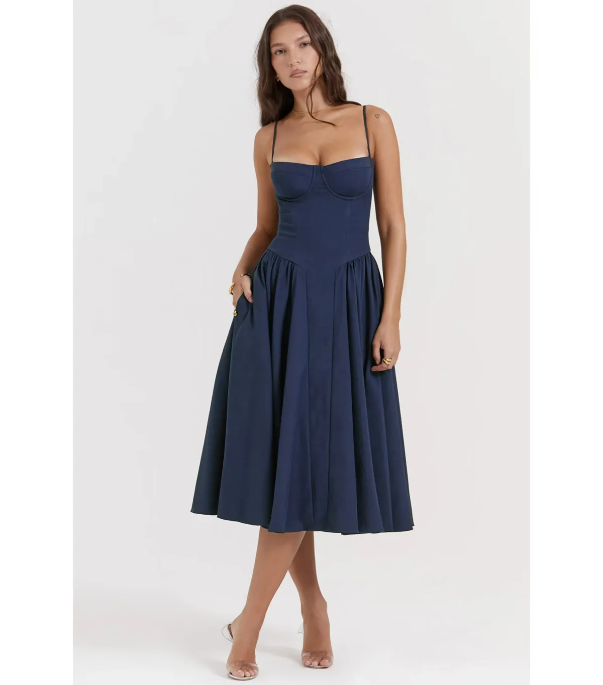 House of CB Samaria Corset Sundress French Navy Size L / AU 12  - Image 3