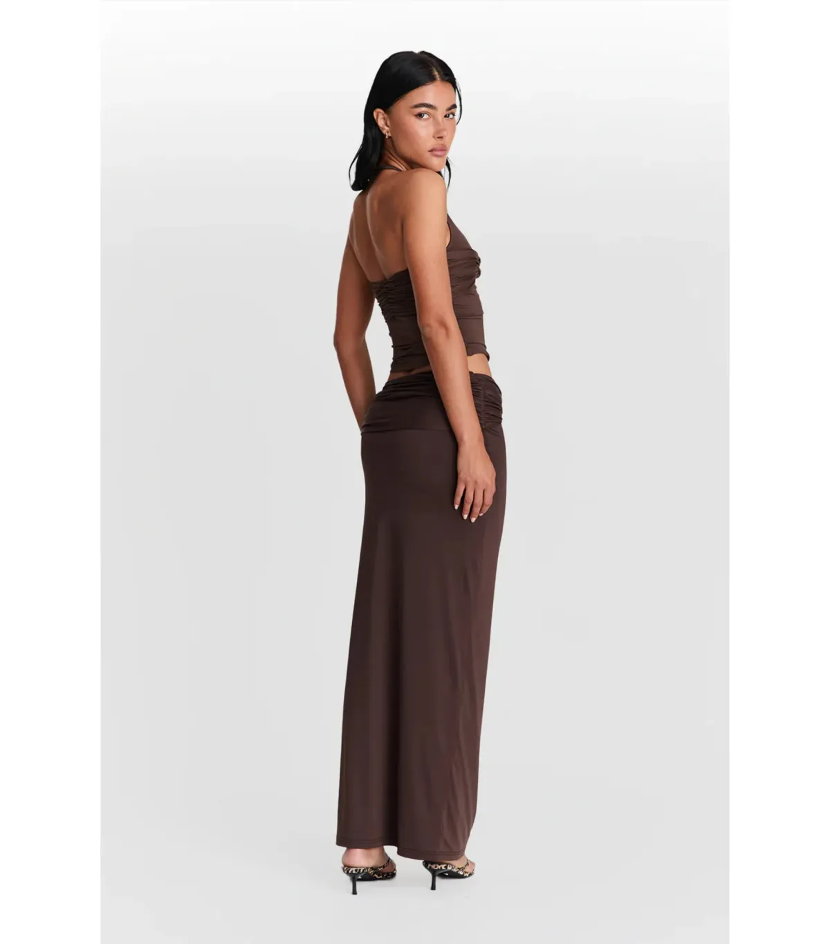 Sasha Therese Mila Skirt and Blair Top Set Chocolate Brown Size AU 4 - Image 3