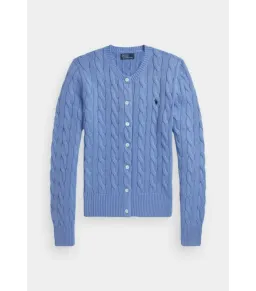 Polo Ralph Lauren Cable-knit Cotton Crewneck Cardigan Blue Size AU 8 for rent on The Volte - image 4