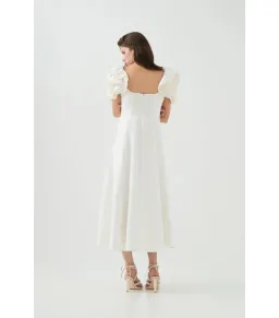 Aje Twyla Midi Dress Ivory Size AU 8 for rent on The Volte - image 5