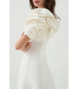 Aje Twyla Midi Dress Ivory Size AU 8 for rent on The Volte - image 4