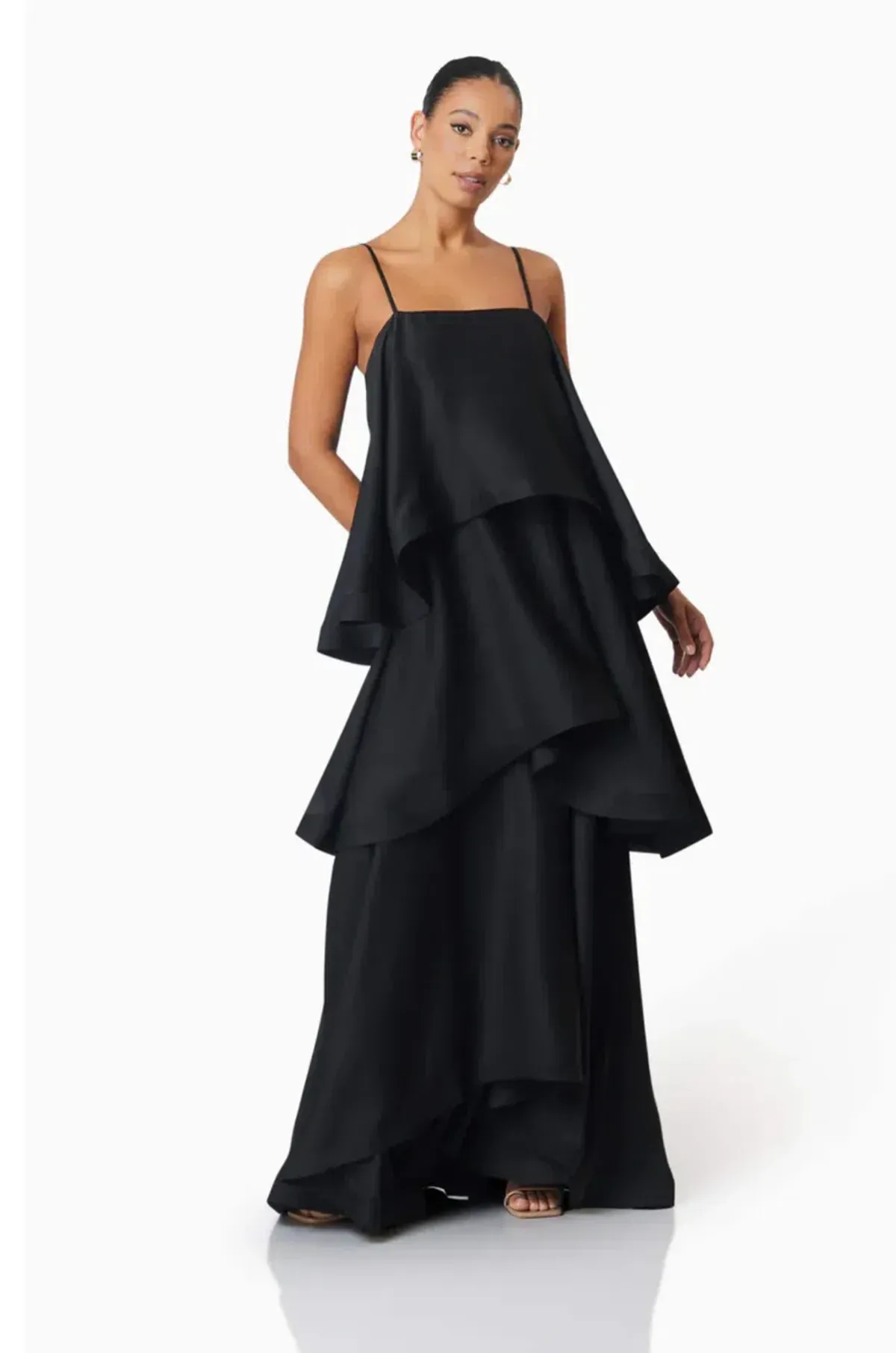 Elliatt Tilly Tiered Maxi Dress Black Size AU 16  - Image 2