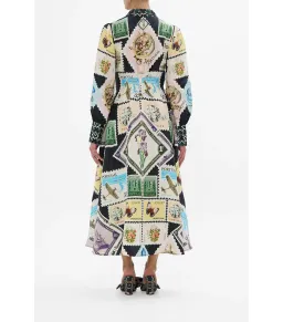 Camilla My Porto Pen Pal Waist Tie Midi Shirt Dress Multi Size AU 10 for rent on The Volte - image 2