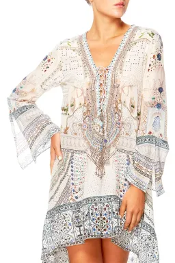 Camilla Breakfast With Silvia Short Dress with High Low Hem Print Size XS for rent on The Volte - image 2