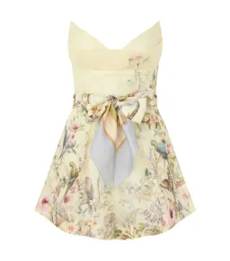 Zimmermann Rebellion Fitted Playsuit Lemon Aviary Size 0 / AU 8  for rent on The Volte - image 1