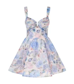 Zimmermann Rebellion Drape Mini Dress Sky Bloom Size 0 / AU 8  for rent on The Volte - image 3