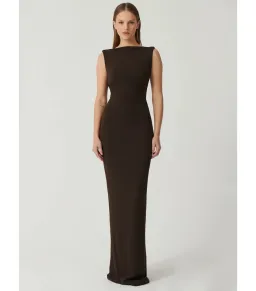 Effie Kats Verona Maxi Gown Coffee Brown Size M / AU 10 for rent on The Volte - image 1