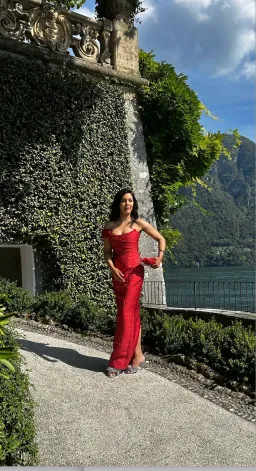 Sau Lee Jackson Jacquard Maxi Gown Red Size AU 8 for rent on The Volte - image 5