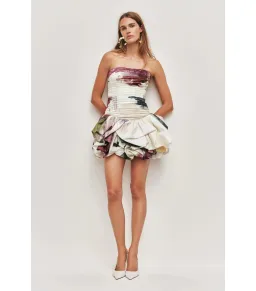 Aje Violette Bubble Hem Mini Dress Impressionist Size AU 8 for rent on The Volte - image 2