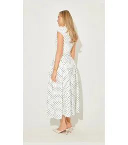 Odd Muse Cap Sleeve Midi Dress in White Polka Dot Size S / AU 8 for rent on The Volte - image 2