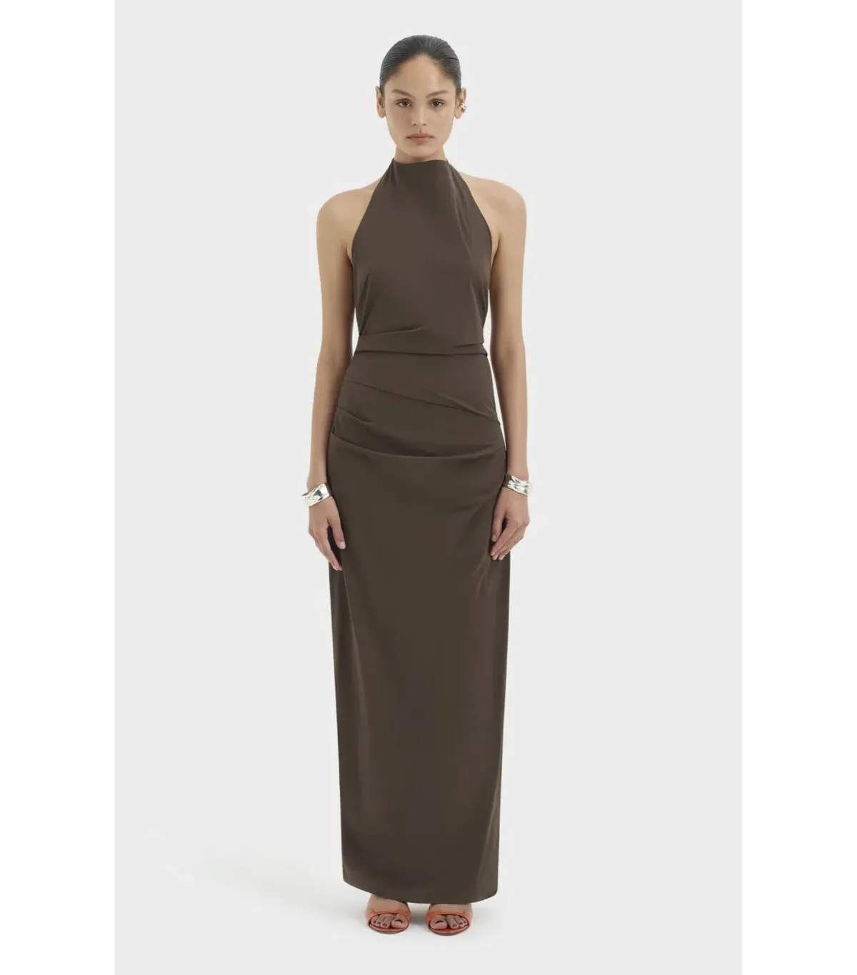 Sir the Label Sol Halter Maxi Gown in Mocha Size 1 / AU 8 - Image 1
