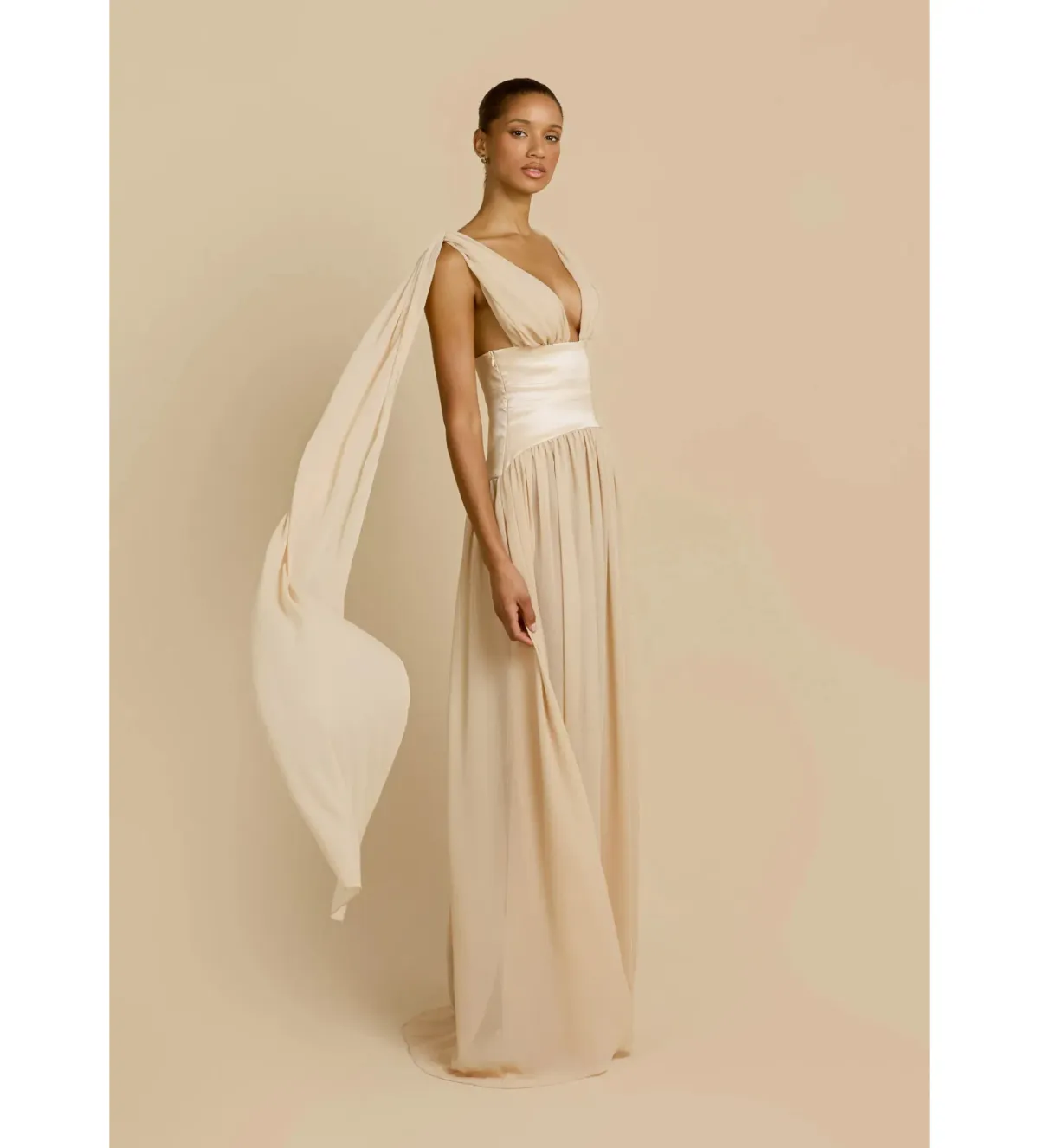 Arcina Ori Ramona Maxi Dress Champagne Size S/AU 8 - Image 3
