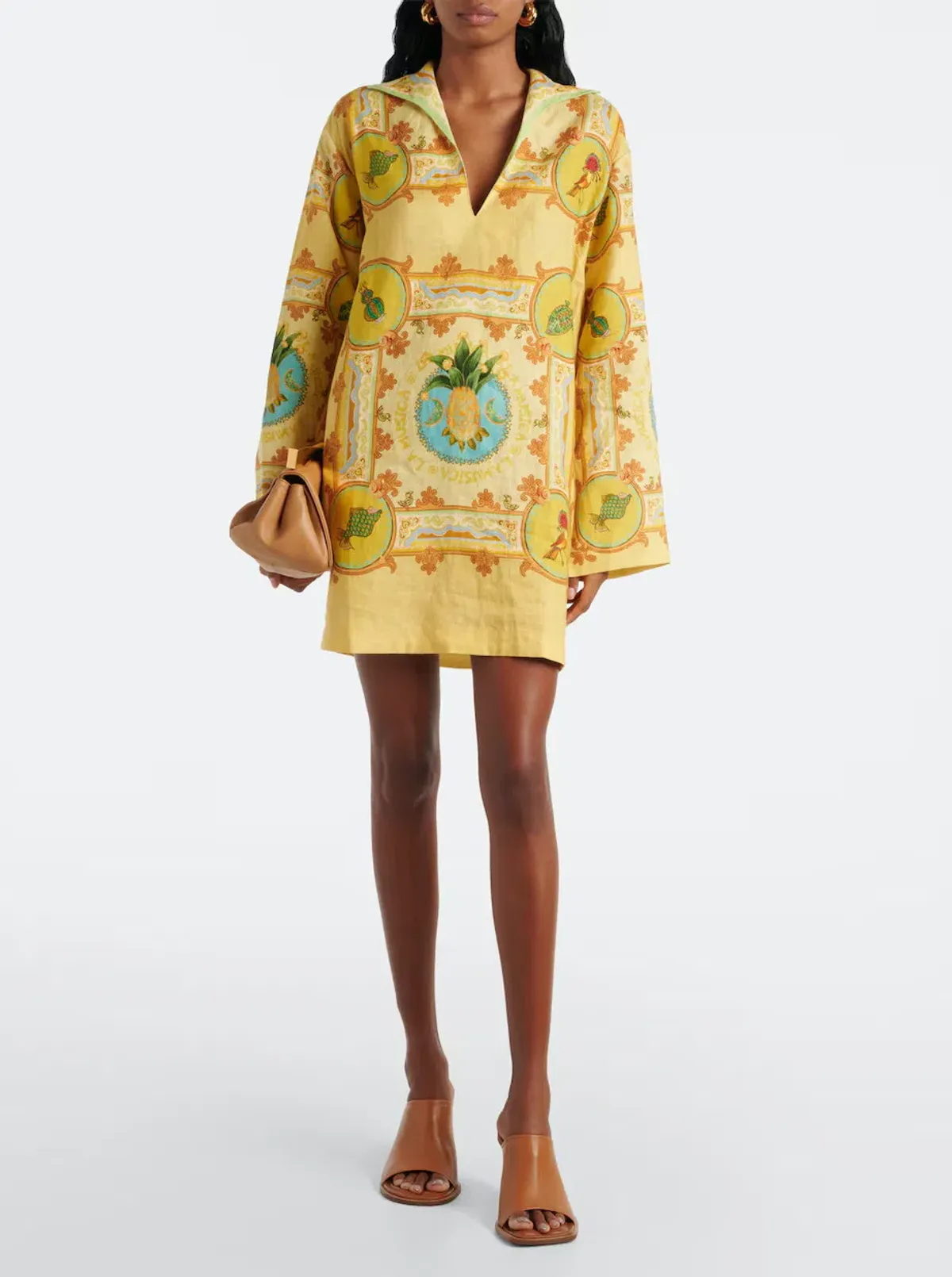 Alemais La Musica Tunic Mini Dress in Yellow Size 10 - Image 1