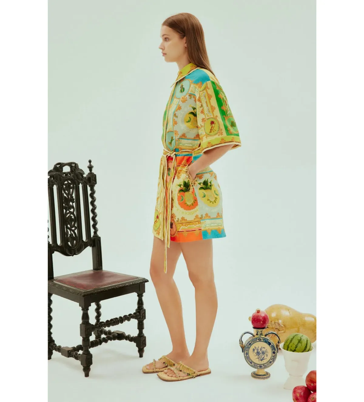 Alemais La Musica Mini Shirt Dress Print Size AU14 - Image 3