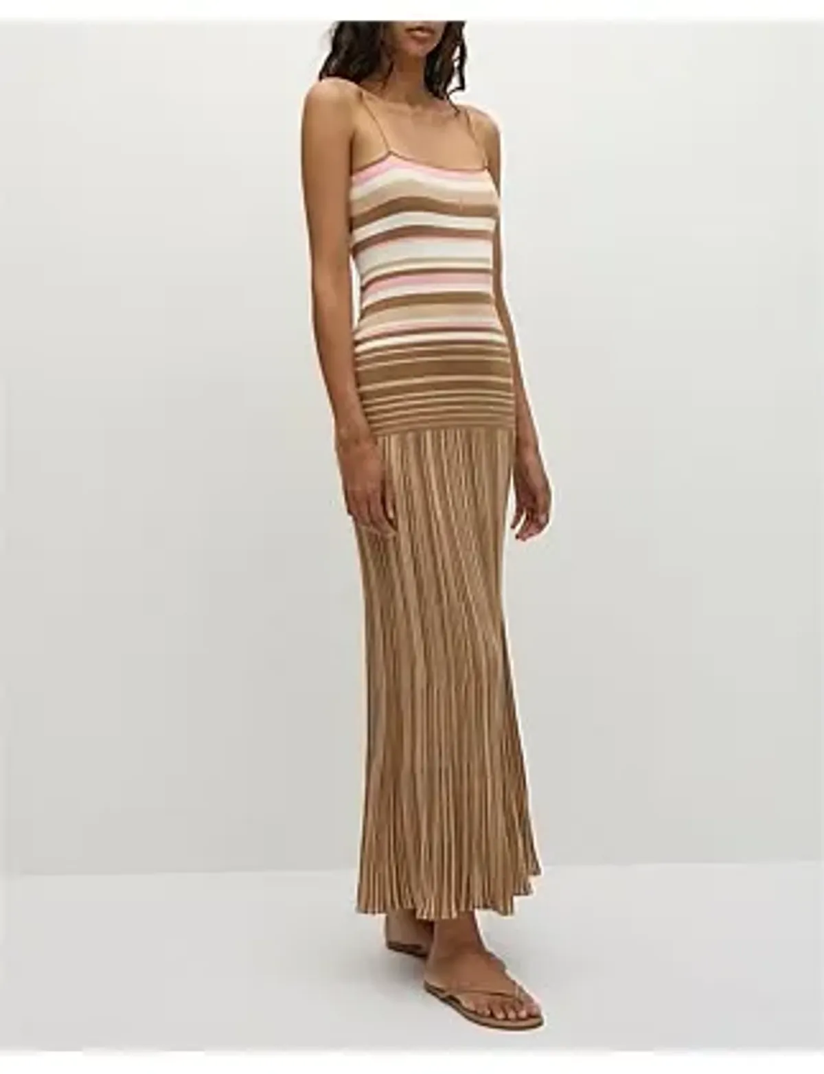 Faithfull The Brand ESENIA KNIT DRESS Brown Size 10 - Image 3