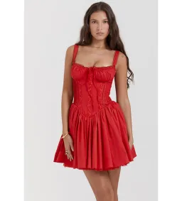 House Of CB Pietra Corset Mini Dress in Cherry Size AU10 for rent on The Volte - image 3