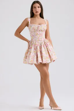 House of CB Natassia Cotton Mini Dress in Pink Meadow Print Size M / AU 10 for rent on The Volte - image 1