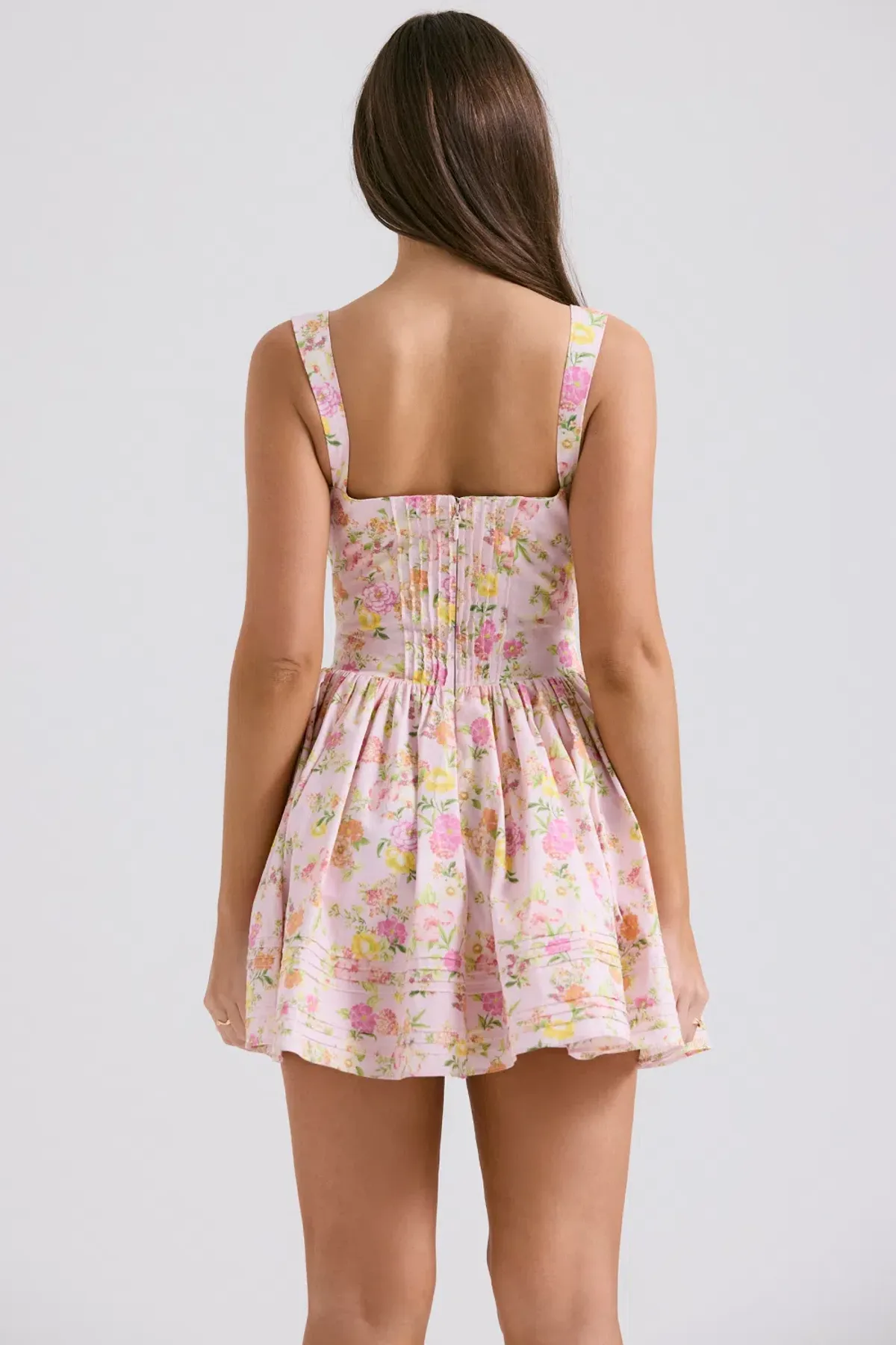 House of CB Natassia Cotton Mini Dress in Pink Meadow Print Size M / AU 10 - Image 2
