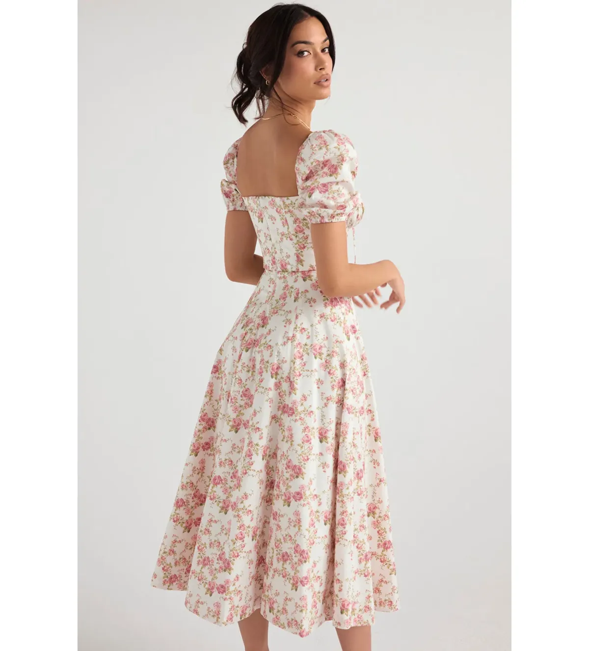 House of CB Tallulah Rose Print Puff Sleeve Midi Sundress Size 8 - Image 2