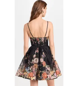 Zimmermann Pavilion V Neck Mini Dress in Black Multi Floral Size 1/AU 10 for rent on The Volte - image 4