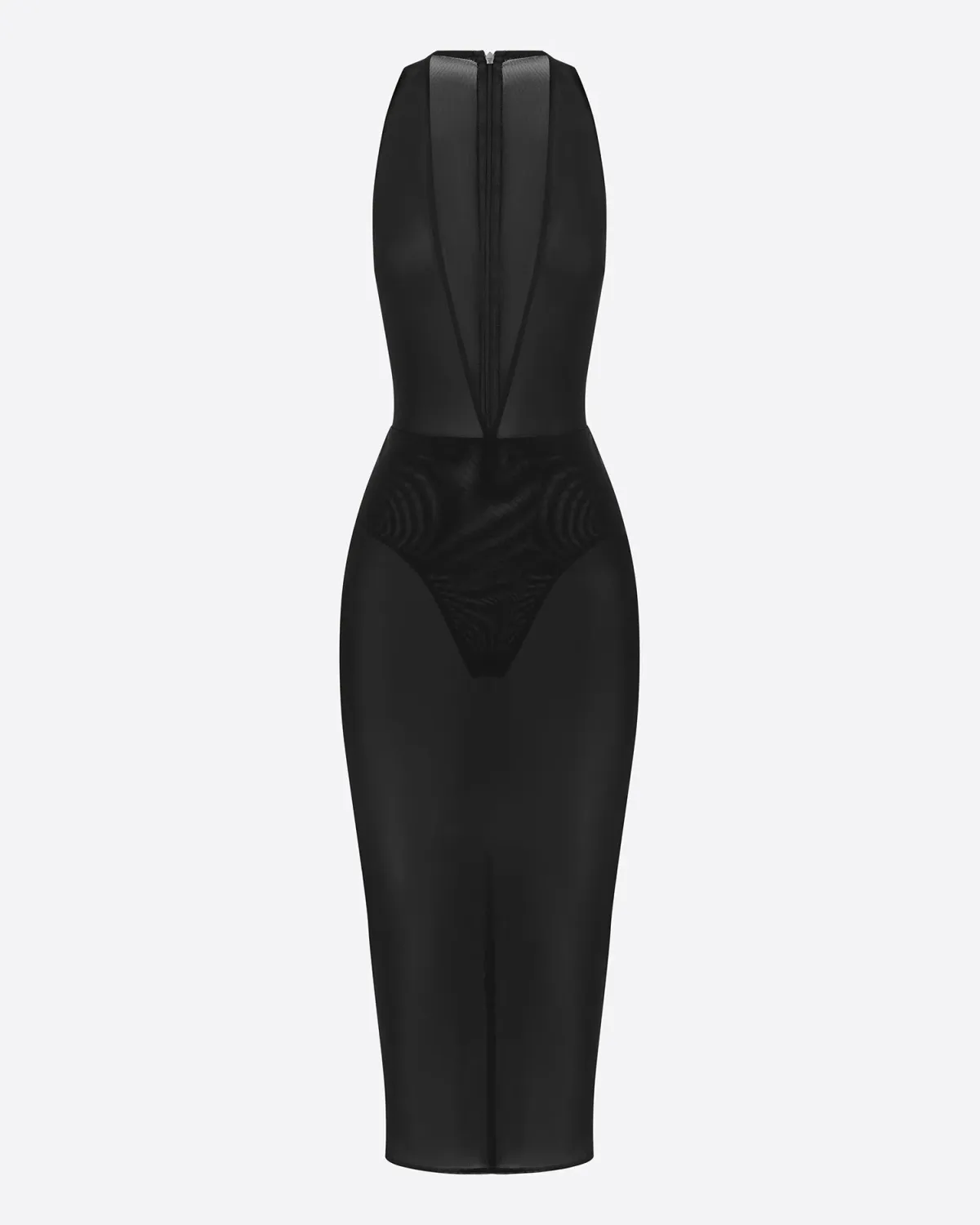 Alex Perry Halter Midi Dress in Stretch Mesh Black Size AU 10 - Image 3