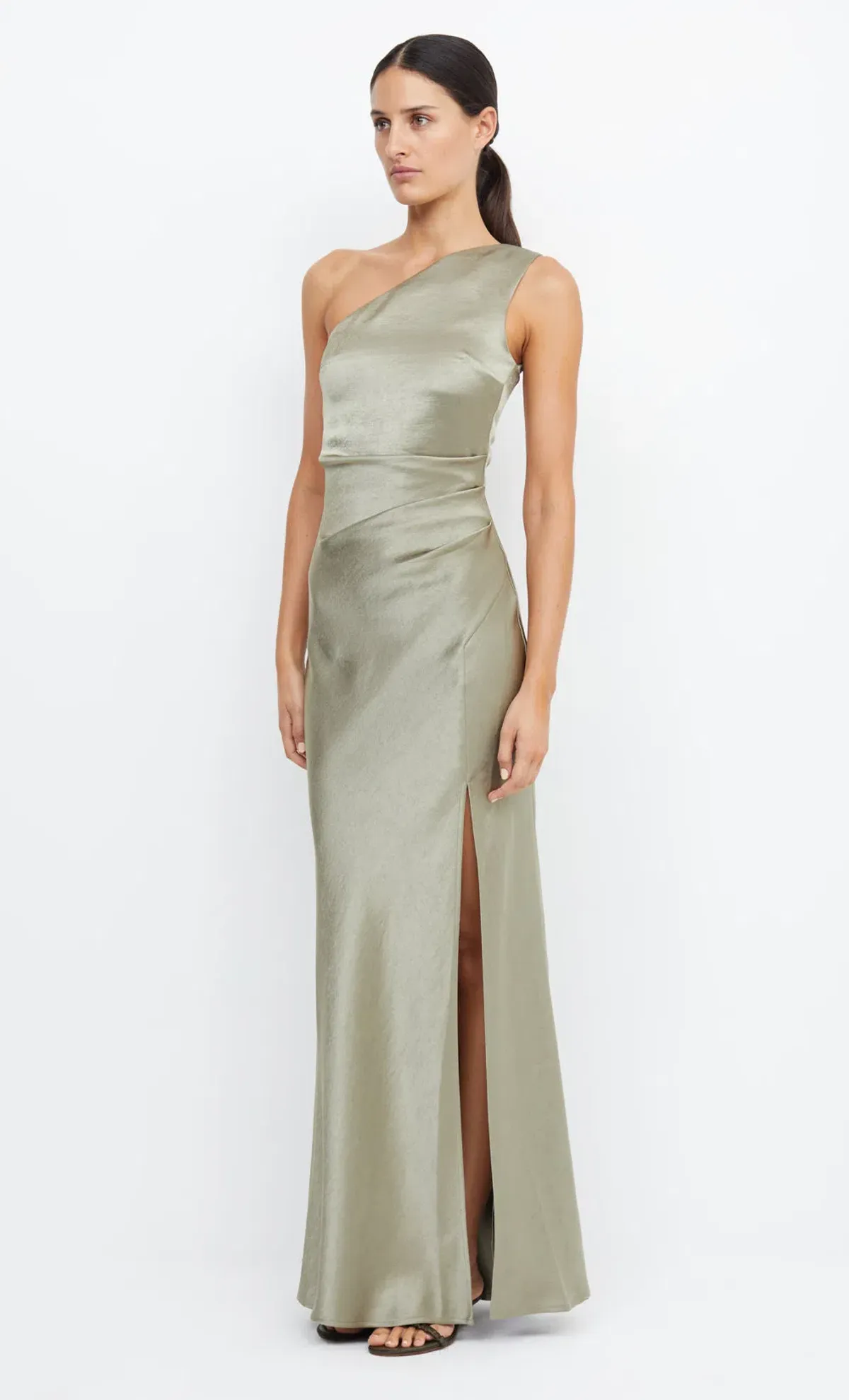 Bec & Bridge The Dreamer Asym Maxi Dress Sage Green Size 8 - Image 4