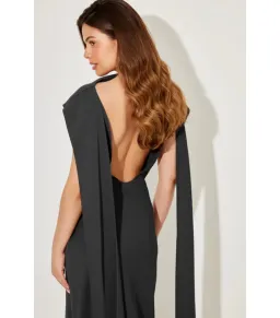 Odd Muse Ultimate Muse Draped Maxi Dress Black Size 10 for rent on The Volte - image 2