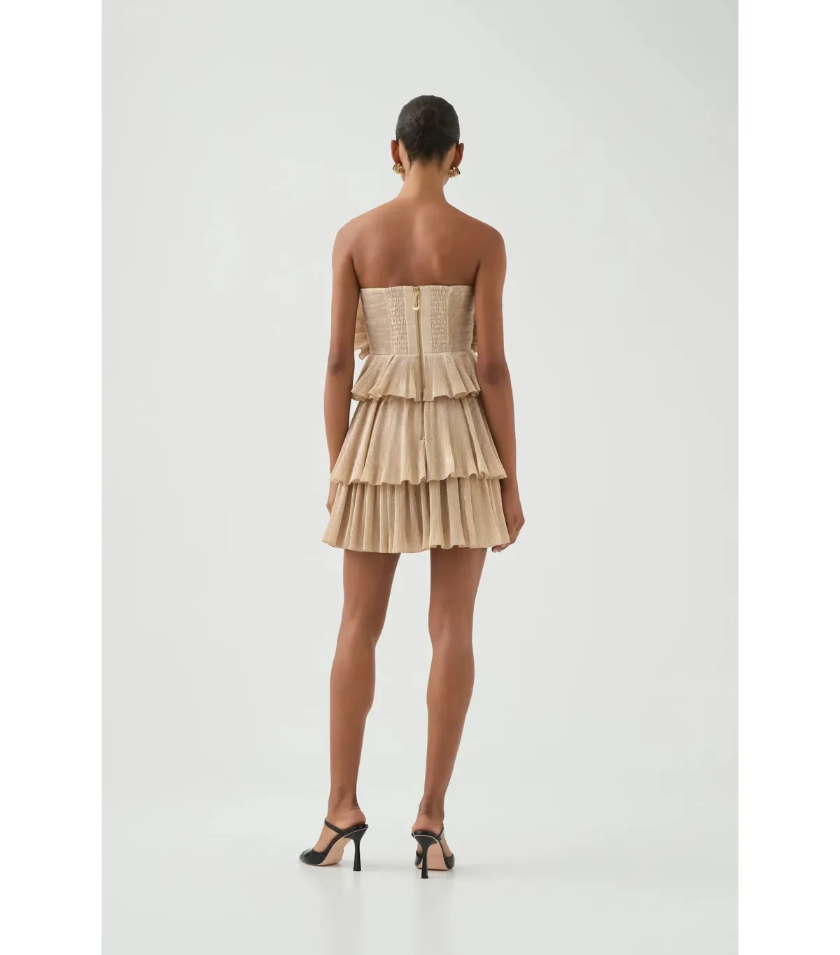 Aje Kyra Mini Dress Gold Size 10 - Image 4