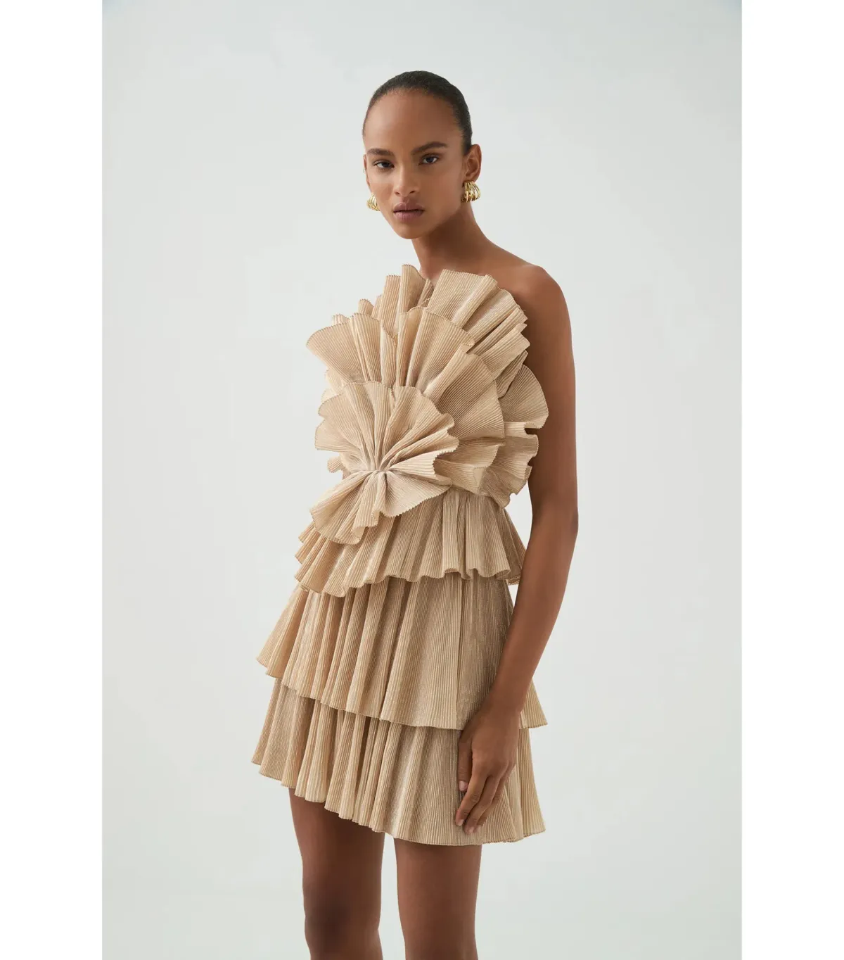 Aje Kyra Mini Dress Gold Size 10 - Image 2