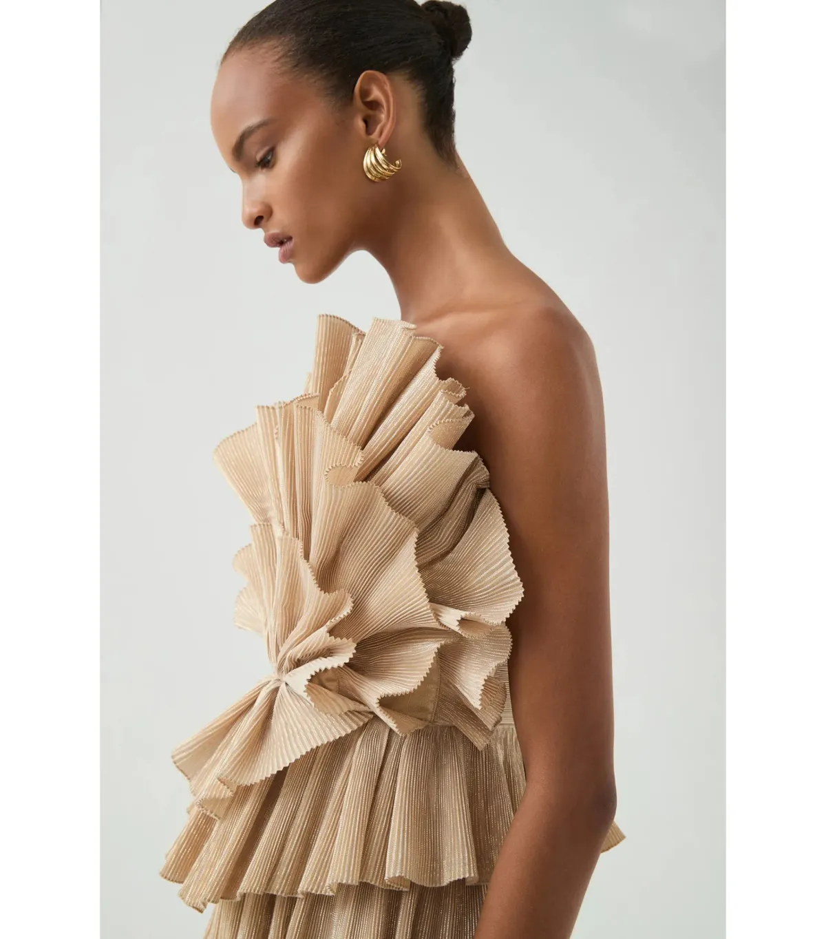 Aje Kyra Mini Dress Gold Size 10 - Image 3