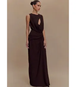 Meshki Oria Maxi Gown in Cacao Brown Size 6 for rent on The Volte - image 2