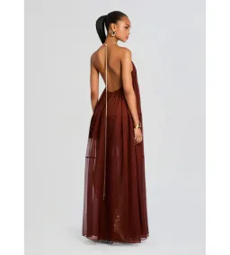 Retrofete Arlet Chiffon Dress in Chestnut Size XS/AU6  for rent on The Volte - image 4
