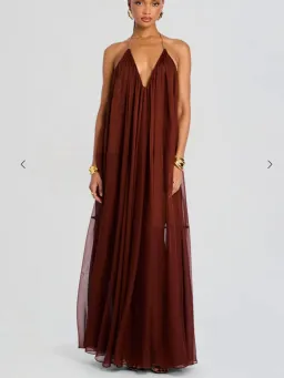 Retrofete arlet chiffon dress chestnut size XS 6  for rent on The Volte - image 6