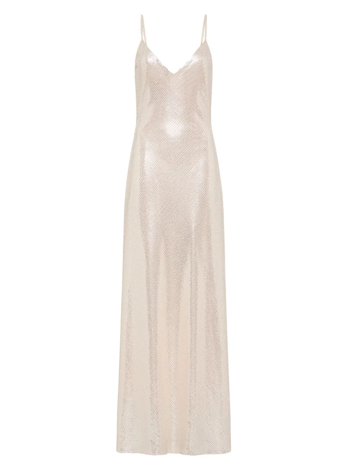 Manning Cartell High Voltage Slip Maxi Dress in Nude Silver Size 6  - Image 4