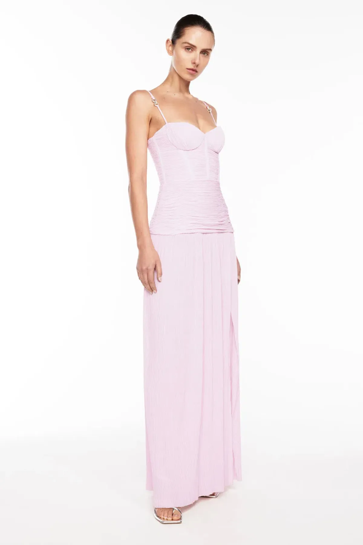 Manning Cartell Double Time Pleat Maxi Dress in Hydrangea Pink Size 6 - Image 2