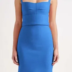Scanlan Theodore Crepe Bralette Knit Dress in Sapphire Blue for rent on The Volte - image 6