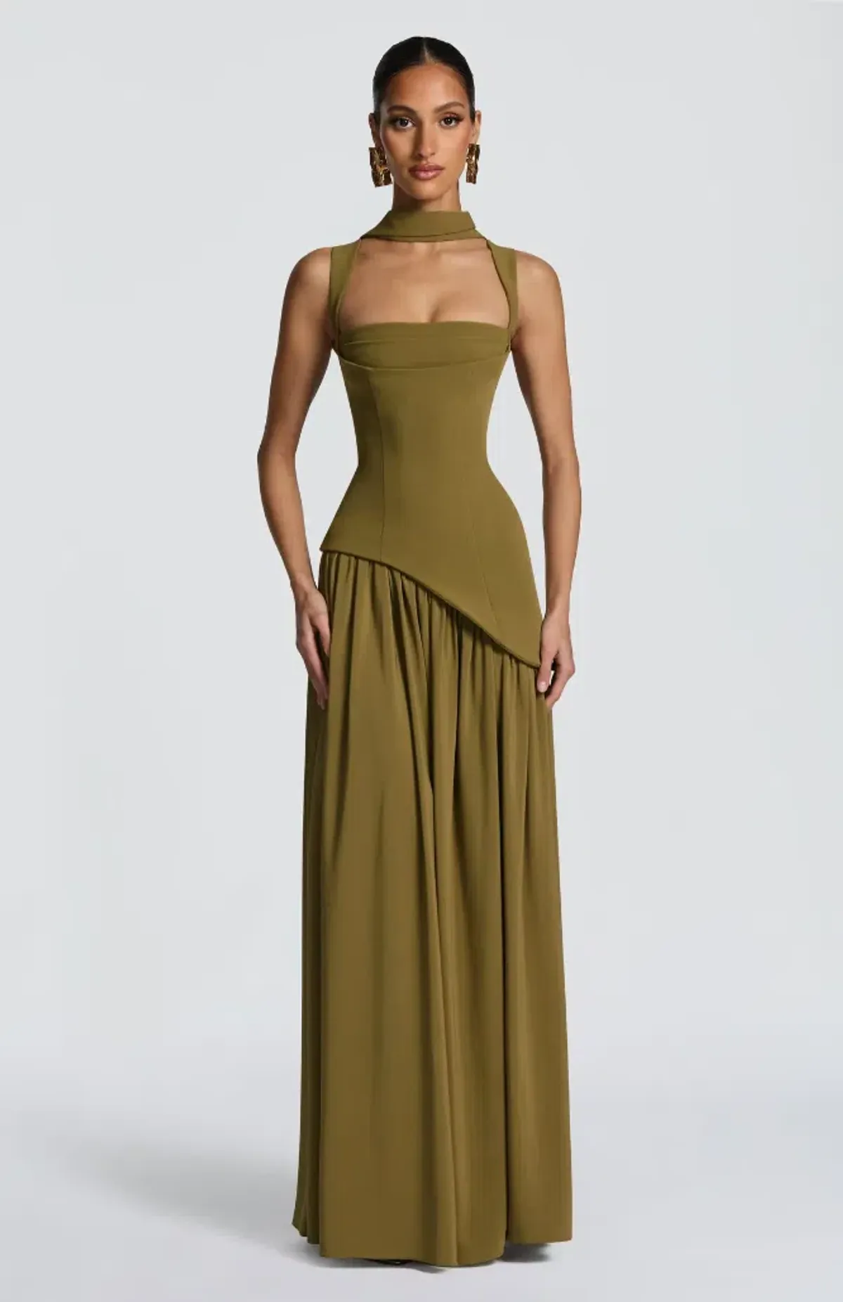BABYBOO TULLULAH MAXI DRESS DEEP OLIVE SIZE S - Image 2